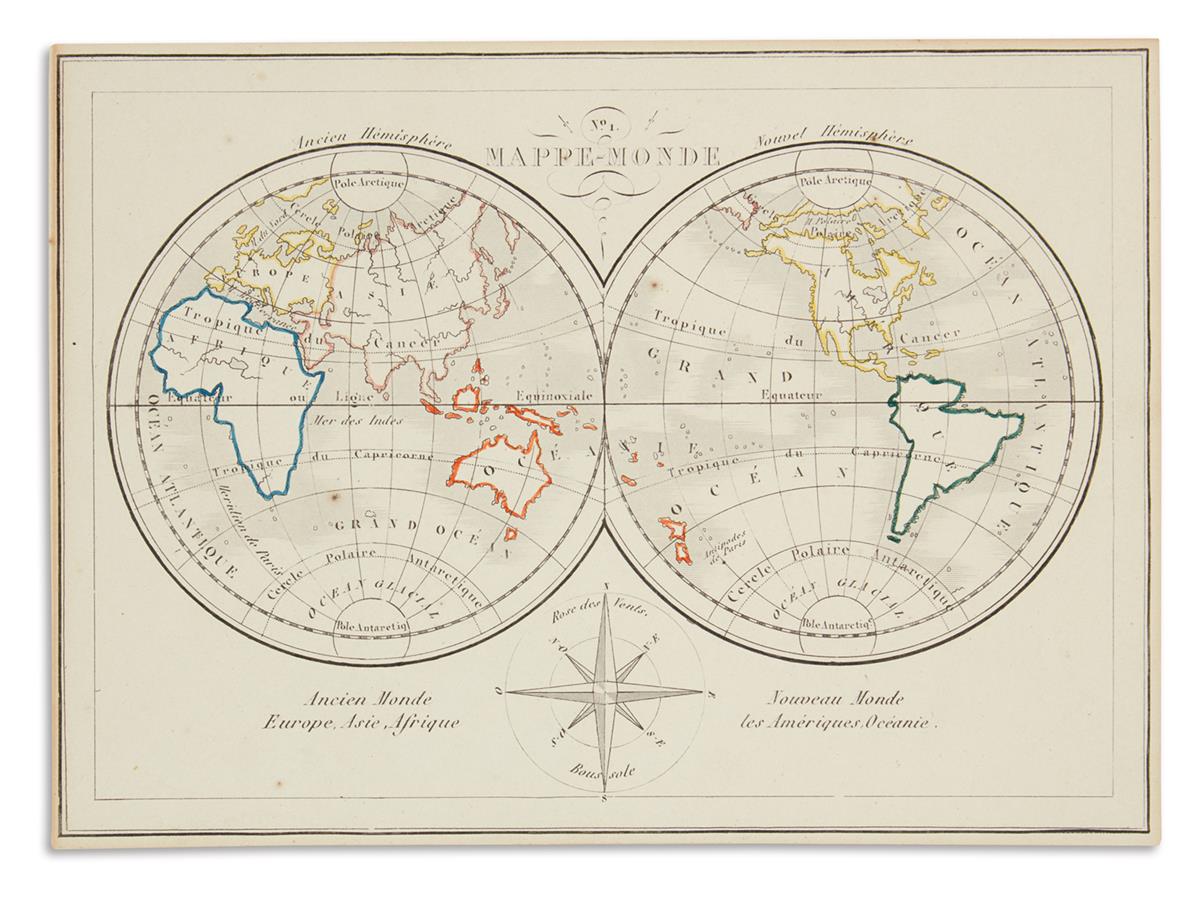 (CONTINENTS.) [Elémens de Géographie Moderne.] Together six small-scale engraved pictorial maps.
